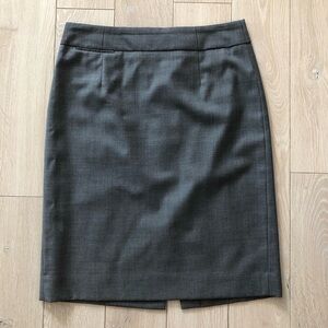 J. Crew Super 120’s Pencil Slit Mini Skirt in Grey